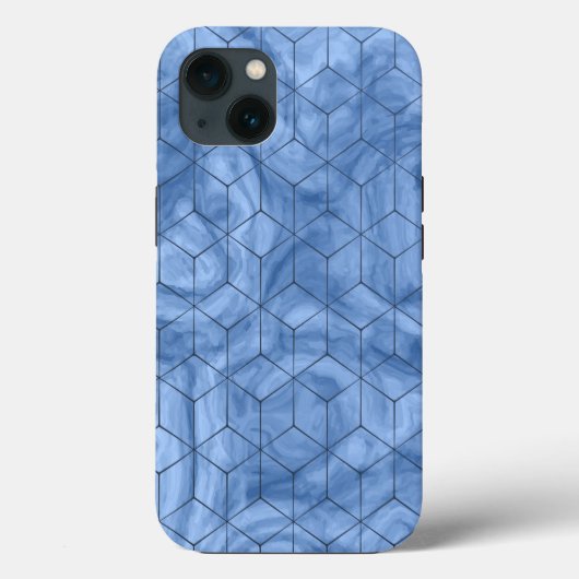 ジオメトリックブルー大理石 Case-Mate iPhoneケース (裏面)