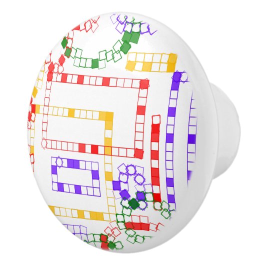 ジオメトリックブロック（赤、黄、青） セラミックノブ (右)