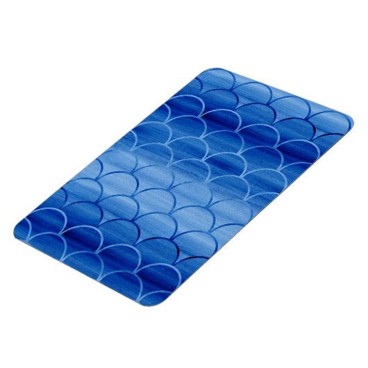 ジオメトリックプロイセンの青い水色ファンの形状 マグネット (左側)