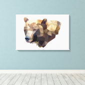 ジオメトリックベアイラストレーションキャンバス キャンバスプリント (インサイチュ (ウッドフロア))