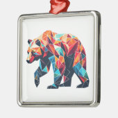 ジオメトリックベア メタルオーナメント (左)