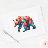 ジオメトリックベア 長方形シール (封筒)