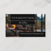 ジオメトリックホステルフォトブラックルームアシメトリック 名刺 (正面)