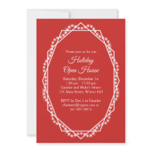 ジオメトリックホリデースパークルオープンハウスレッド