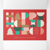 ジオメトリックホリデー応援 三つ折りクリスマスカード (内部中)