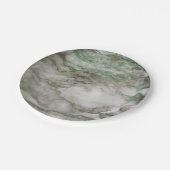 ジオメトリックホワイトグレーカララミントカリ金ゴールド大理石 ペーパープレート (アングル)