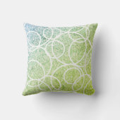 ジオメトリックホワイトサークルブルーグリーングリッター クッション (裏面)