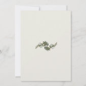 ジオメトリックホワイトフラワーズグリーンリーブライダルシャワー 招待状 (裏面)