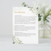 ジオメトリックホワイトフローラセージゲスト情報カード エンクロージャーカード (スタンド正面)