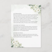 ジオメトリックホワイトフローラセージゲスト情報カード エンクロージャーカード (裏面)