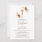 ジオメトリックボホパスグラスガール洗礼 招待状 (正面)