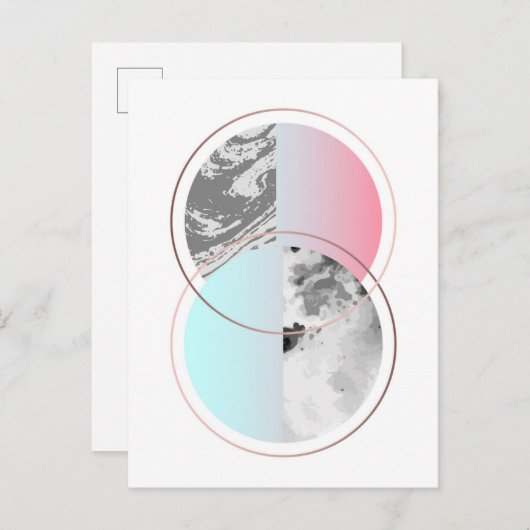 ジオメトリックマーブルススカンジイデザイン ポストカード (正面/裏面)