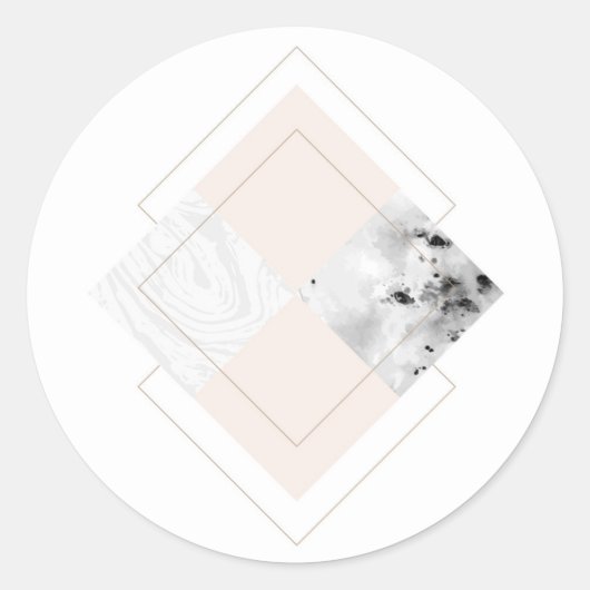 ジオメトリックマーブルデザイン ラウンドシール (正面)