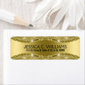 ジオメトリックメタリック光沢のある金ゴールドテクスチャ ラベル (インサイチュ)