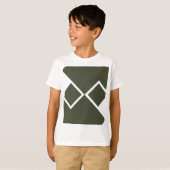 ジオメトリックモスグリーンカスタムT型 Tシャツ (正面フル)