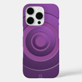 ジオメトリックモダン円(紫、任意のイニシャル) iPhone 16 PROケース