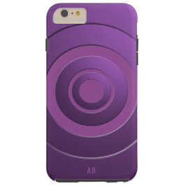ジオメトリックモダン円(紫、任意のイニシャル) iPhone 16 PROケース
