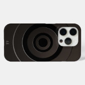 ジオメトリックモダン円(黒、任意のイニシャル) Case-Mate iPhoneケース (裏面 (横))