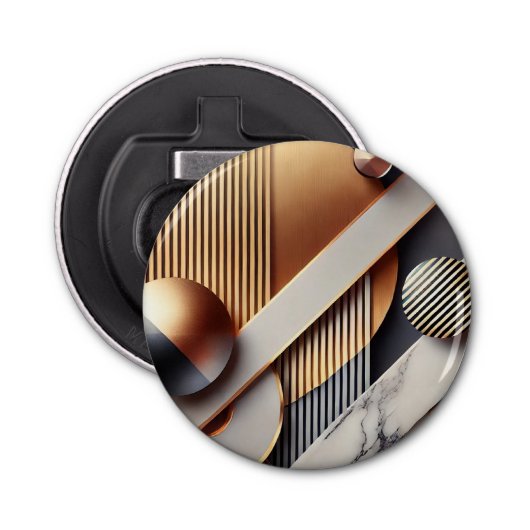 ジオメトリックモダン金ゴールドカーベントエアーフレッシュナー 栓抜き (正面)