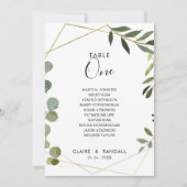 ジオメトリックユーカリ表第1座席表 招待状 (正面)