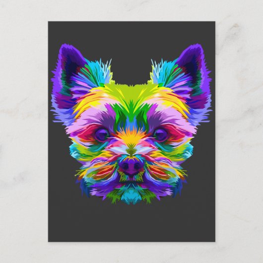 ジオメトリックヨークシャーテリアヨークシャーテリアアートアニマルラブ ポストカード (正面)