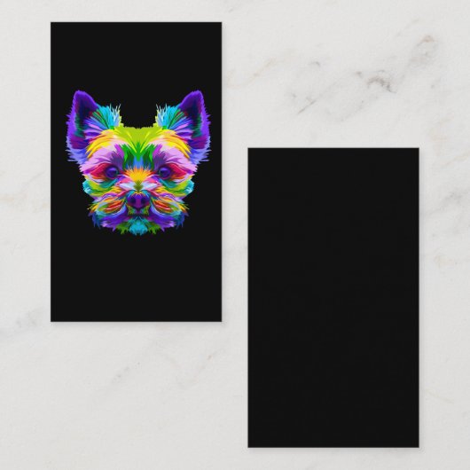 ジオメトリックヨークシャーテリアーヨークシャーテリアアートアニマルラブ 名刺 (正面/裏面)