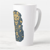 ジオメトリックライオンパパと最高のパパ カフェラテマグ (右アングル)