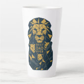 ジオメトリックライオンパパと最高のパパ カフェラテマグ (正面)