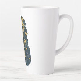 ジオメトリックライオンパパと最高のパパ カフェラテマグ