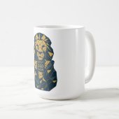 ジオメトリックライオンパパと最高のパパ コーヒーマグカップ (正面右)