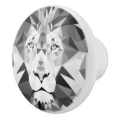 ジオメトリックライオン白黒 セラミックノブ (右)