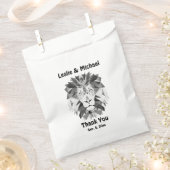 ジオメトリックライオン白黒 フェイバーバッグ (クリップ留めされた状態)