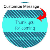 ジオメトリックラインブルーカスタム文字のパッケージラベル ラウンドシール