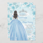 ジオメトリックラインブルースノーフレークスメキシコMis Quince 招待状 (正面/裏面)