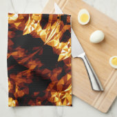 ジオメトリック三角形オレンジブラウンブラック抽象芸術 キッチンタオル (四つ折り)