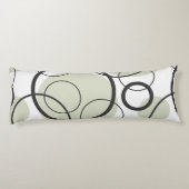 ジオメトリック抽象芸術サークルリンクブラックセージグリーン ボディピロー (裏面)