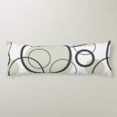 ジオメトリック抽象芸術サークルリンクブラックセージグリーン ボディピロー (正面)