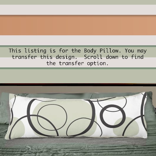 ジオメトリック抽象芸術サークルリンクブラックセージグリーン ボディピロー
