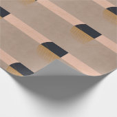 ジオメトリック抽象芸術ムーンリニアベージュモダン ラッピングペーパー (角)