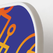 ジオメトリック抽象芸術レインボーカラー紫の背景 ピックルボールラケット (左詳細)