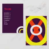 ジオメトリック抽象芸術円紫色の黄色い白 名刺 (正面/裏面)