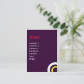 ジオメトリック抽象芸術円紫色の黄色い白 名刺 (スタンド正面)