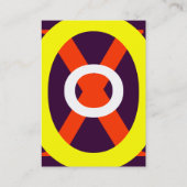 ジオメトリック抽象芸術円紫色の黄色い白 名刺 (裏面)