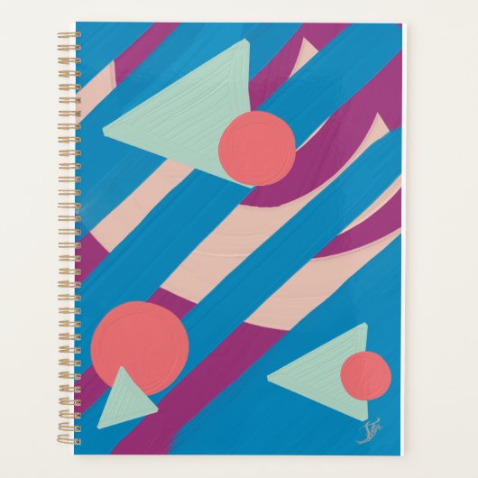 ジオメトリック油シェイプヴィンテージパレット プランナー手帳 (正面)