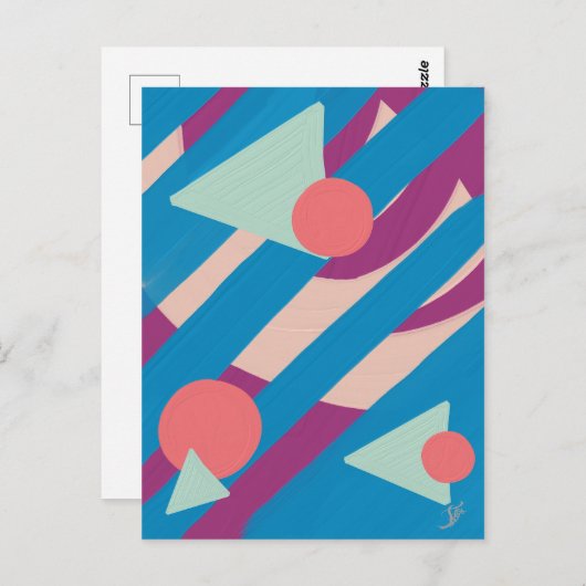 ジオメトリック油シェイプヴィンテージパレット ポストカード (正面/裏面)