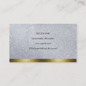 ジオメトリック線グリッターと金ゴールドグリッタートリム 名刺 (裏面)