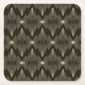 ジオメトリック要素、ヴィンテージシームレスオーナメント。 スクエアペーパーコースター (正面)