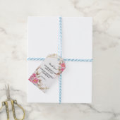 ジオメトリック金ゴールドフレームピンク感謝していフローラユー ギフトタグ (より糸付き)