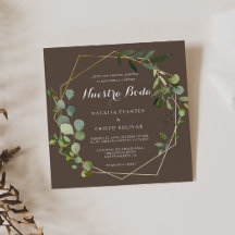 ジオメトリック金ゴールドブラウンスペインのグ結婚リーン