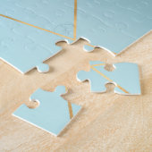 ジオメトリック金ゴールド線の青グラデーションデザイン ジグソーパズル (側面)